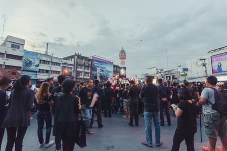 Phitsanulok, Thailand - November 7, 2016: The people of Thailand gathered in front of the clock...
