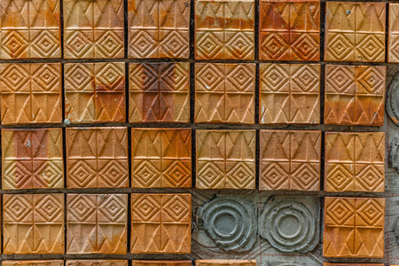 Red brick wall with texture for backgroundの写真素材