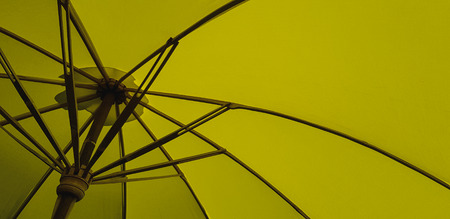 Detail of yellow umbrella background of north thailandの写真素材