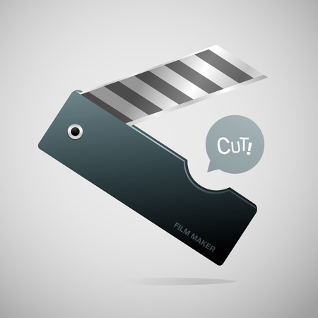 Film slate cutter vector illustrationのイラスト素材