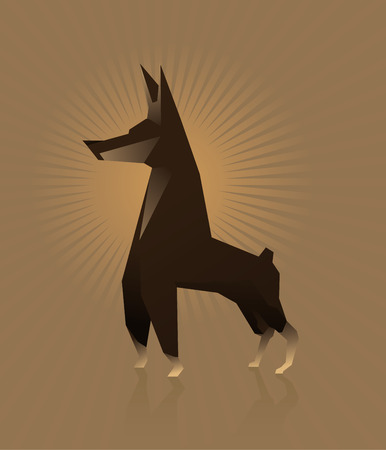 Dog Doberman vector illustration flat styleのイラスト素材