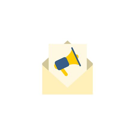 Email marketing creative icon on white background. Flat simple illustration.のイラスト素材