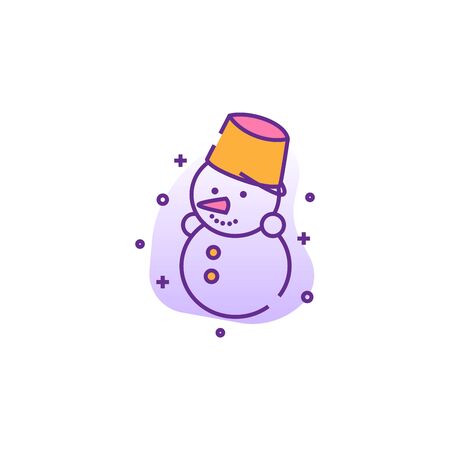 snowman creative icon. flat multicolored illustration. From christmas icons collection. Isolated snowman sign on white backgroundのイラスト素材