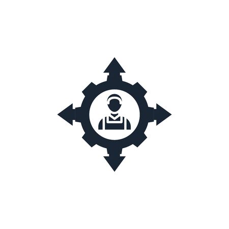 outsourcing creative icon. filled multicolored illustration. From Human Resources icons collection. Isolated outsourcing sign on white backgroundのイラスト素材