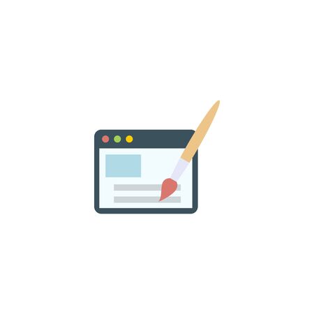 Webdesign creative icon. flat multicolored illustration. From SEO icons collection. Isolated Webdesign sign on white backgroundのイラスト素材