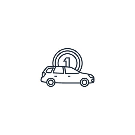 Car rental creative icon. line illustration. From Services icons collection. Isolated Car rental sign on white backgroundのイラスト素材