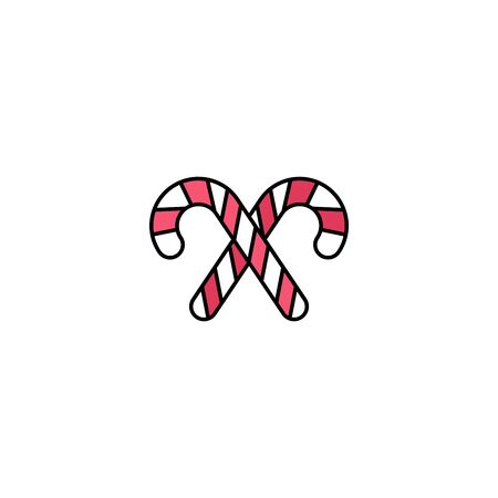 candy cane creative icon on white background.  Christmas icons collection.のイラスト素材