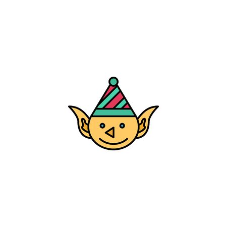 Elf creative icon on white background.  Christmas icons collection.のイラスト素材