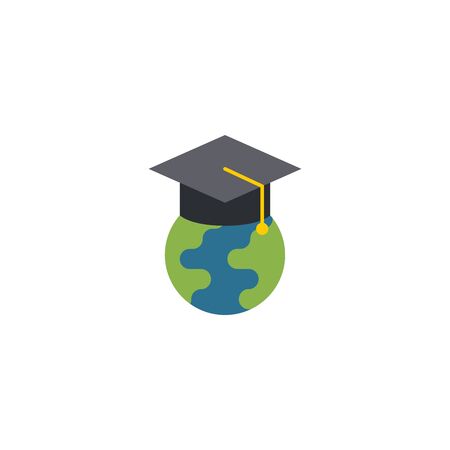 Global education creative icon. From e-Learning icons collection. Isolated Global education sign on white backgroundのイラスト素材