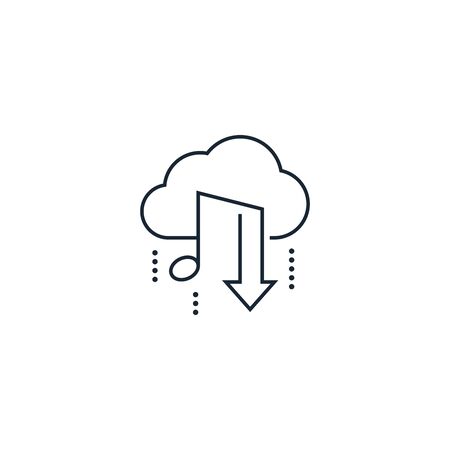 download music creative icon. From Music icons collection. Isolated download music sign on white backgroundのイラスト素材