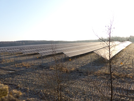 Photovoltaic field on a meadow 