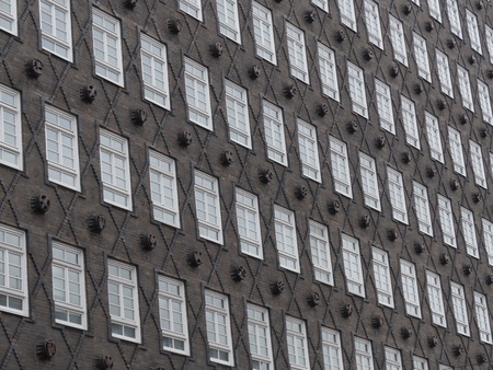 Window structure facade of Chile House in Hamburg 

の写真素材