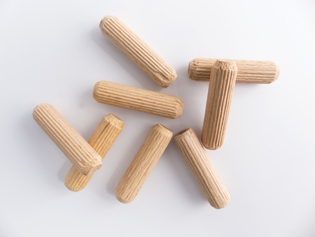 Many wooden dowels as Cut の写真素材