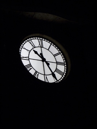 Bright Clock Tower at night の写真素材