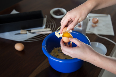 Baking ingredients for cake on a wooden table 

の写真素材
