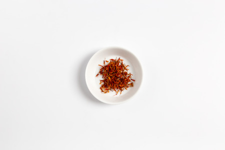 Saffron in a dish as Cut.の写真素材