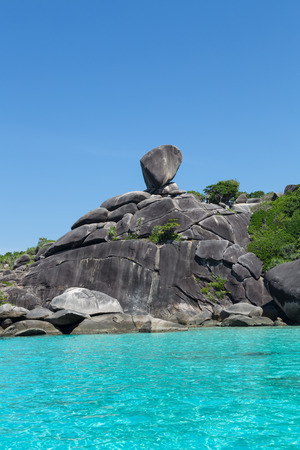 Similan Islands with rocks and turquoise sea.の写真素材
