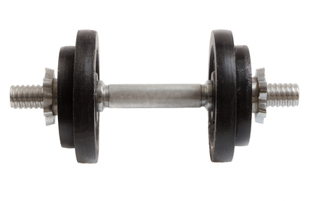 Dumbbell with two weights isolated as Cut.の写真素材