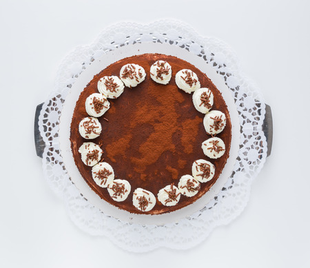 Tiramisu cake isolated as Cut.の写真素材