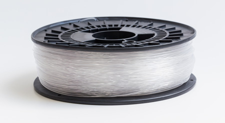 Filament for 3D Printer crystal clear bright background.の写真素材
