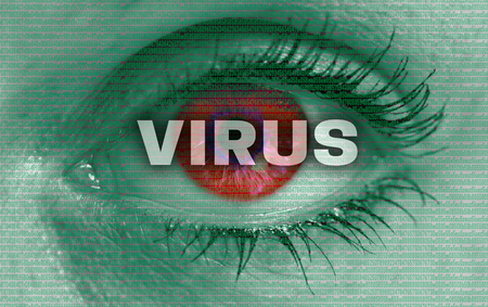 virus eye looks at viewer concept.の写真素材