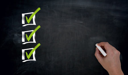 Checklist with Copyspace Hand writing on blackboard.の写真素材