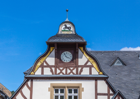 Historic house front in Traben on the Moselle.のeditorial素材
