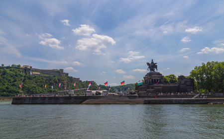 Deutsches Eck in Koblenz Rhineland-Palatinate Germany.のeditorial素材