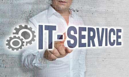 It service with matrix and businessman concept.の写真素材