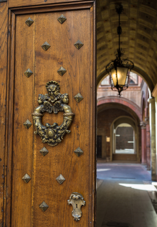 Door knocker in Bologna Emilia Romagna Italy.の写真素材