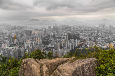 Hong Kong panorama from Lion Rock.の写真素材