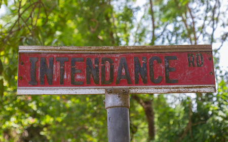 Intendance Road street sign in Mahe Seychelles.の写真素材