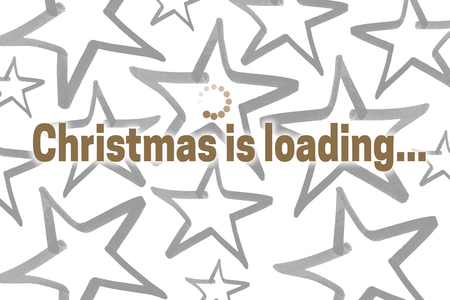 Christmas is loading concept Christmas card.