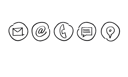 Contact options isolated on white background.の写真素材