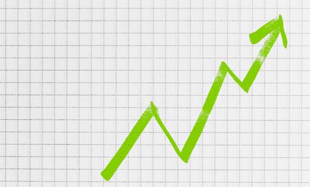 Chart on checkered writing pad concept.の写真素材