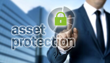 Asset Protection concept is shown by businessman.の写真素材