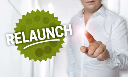 Relaunch concept shown by man.