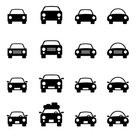 Set 1 of icons representing car Vector Illustrationのイラスト素材
