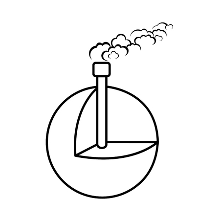 Geothermal energy, alternative energy supply source line icon vector illustration.のイラスト素材