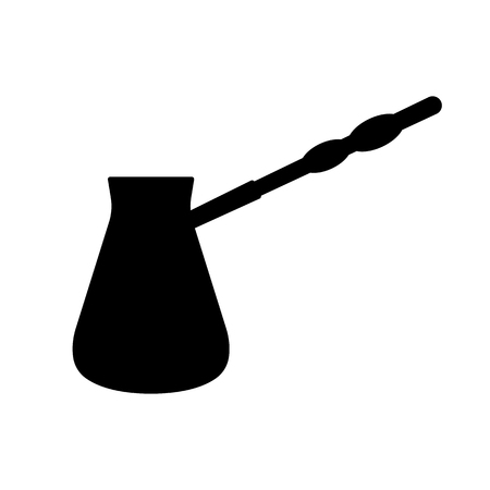 Turkish coffee pot of Metal container for making strong Turkish coffee Vector Illustrationのイラスト素材