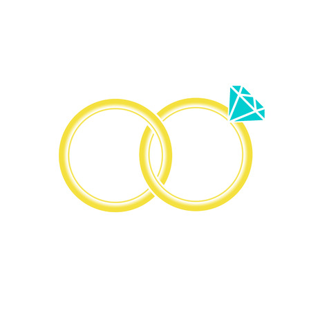 Marriage or engagement rings. Bridal rings for him and for her. Vector Illustrationのイラスト素材