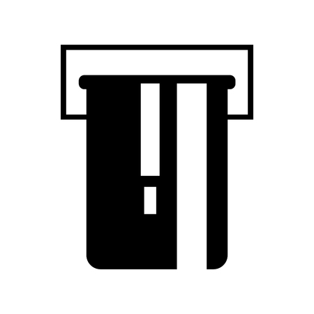 Bank card icon. Credit or debit plastic card inserted in atm or other machine slot. Vector Illustrationのイラスト素材