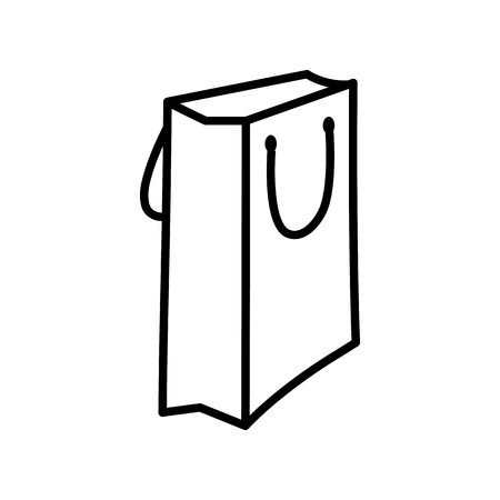 Shopping bag line icon. Paper or cardboard bag for merchandise, presents and gifts. Vector Illustrationのイラスト素材