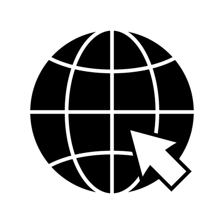 Internet or world wide web icon. Globe and cursor representing internet connection. Vector Illustrationのイラスト素材