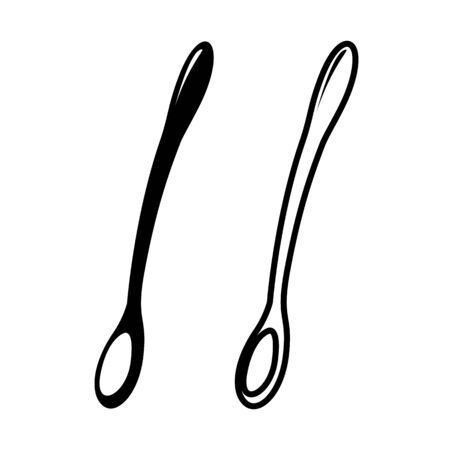 Spoon icon. Empty elegant elongated spoon. Vector Illustrationのイラスト素材