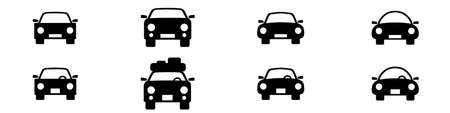 Set of icons representing car, automobile or motor vechile. Vector Illustrationのイラスト素材