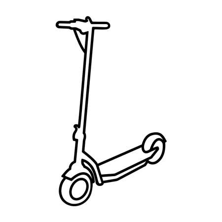 E-scooter line icon. Motorized or electric scooter. Vector Illustrationのイラスト素材
