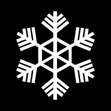 Snowflake icon. Beautiful six-branch snowflake of artistic shape. Vector Illustrationのイラスト素材