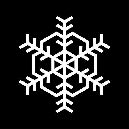 Snowflake icon. Beautiful six-branch snowflake of artistic shape. Vector Illustrationのイラスト素材