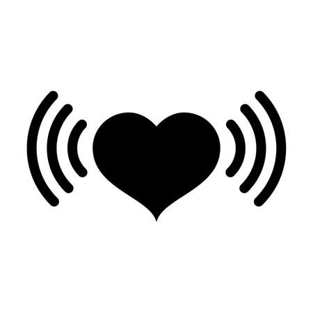 Icon of heart and vibes. Valentine's day heart and concept respresenting love and romance. Vector Illustrationのイラスト素材